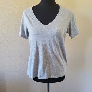 Bobi Los Angeles V‑Neck Tee Shirt Gray Short Sleeve NWOT XS